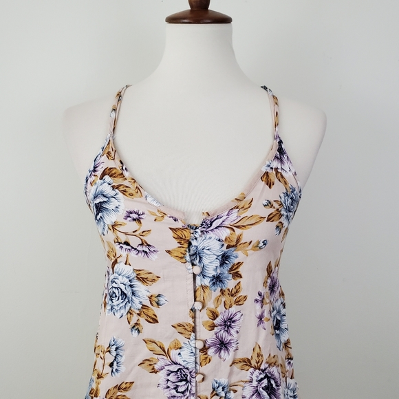 American Eagle Floral Button Up Strappy Tank Top - Picture 3 of 13